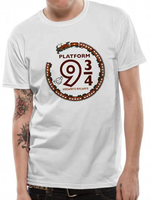 HARRY POTTER - T-SHIRT UNISEX - CUTE PLATFORM 9 3/4 - L Consegna Rapida
